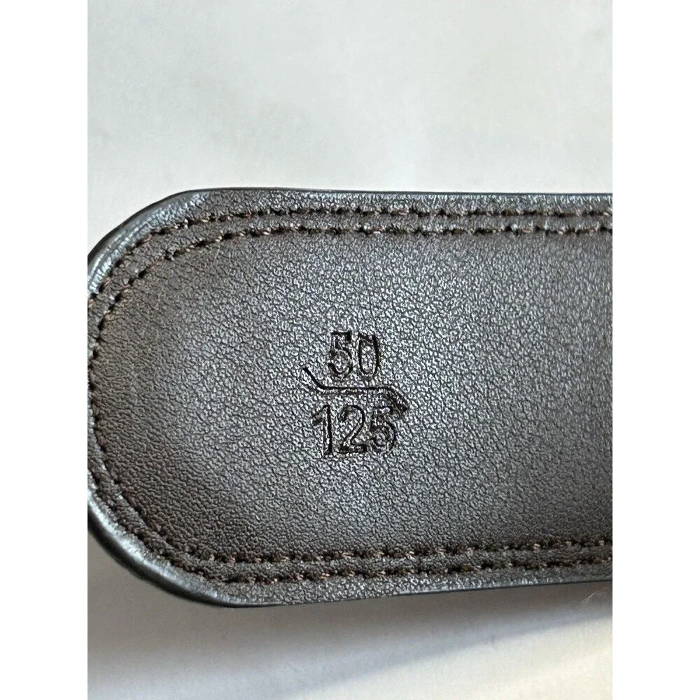 Men's Brown Belt with Silver Buckle Size 50